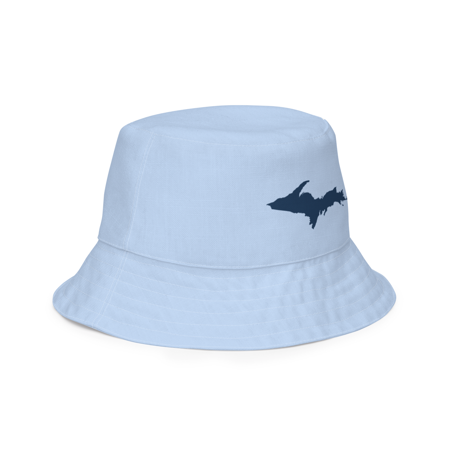 Michigan Upper Peninsula Bucket Hat (w/ Navy UP Outline) | Reversible - Light Blue