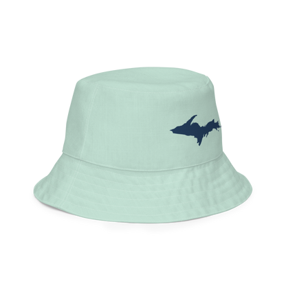 Michigan Upper Peninsula Bucket Hat (w/ Navy UP Outline) | Reversible - Sea Green