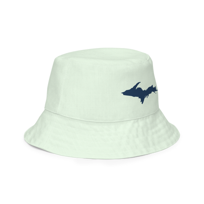 Michigan Upper Peninsula Bucket Hat (w/ Navy UP Outline) | Reversible - Dew Green