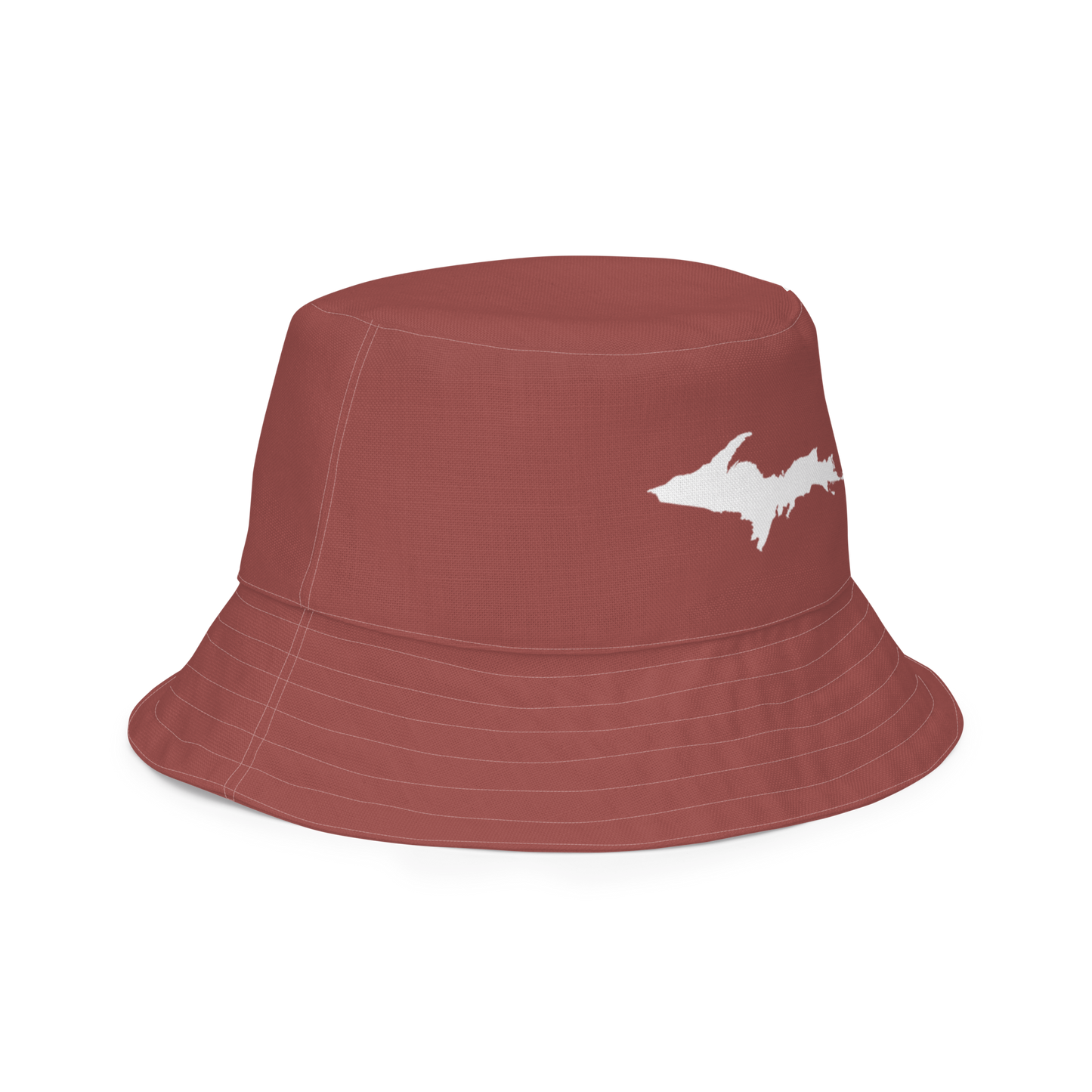 Michigan Upper Peninsula Bucket Hat (w/ UP Outline) | Reversible - Ore Dock Red