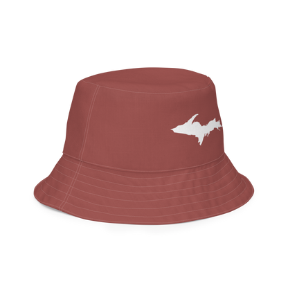 Michigan Upper Peninsula Bucket Hat (w/ UP Outline) | Reversible - Ore Dock Red