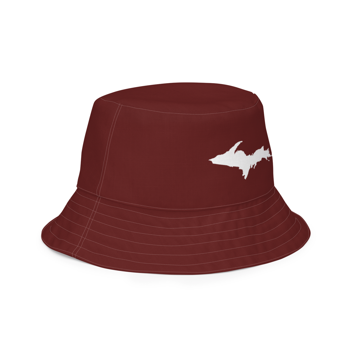 Michigan Upper Peninsula Bucket Hat (w/ UP Outline) | Reversible - Cherrywood Color