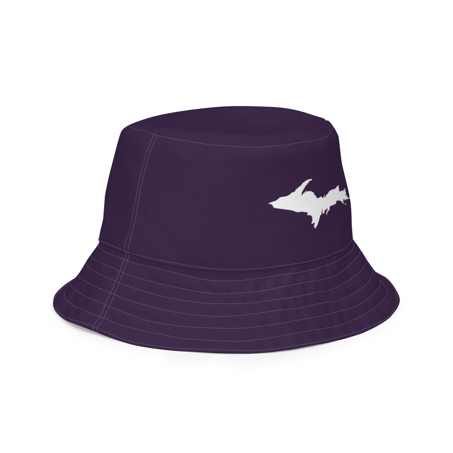 Michigan Upper Peninsula Bucket Hat (w/ UP Outline) | Reversible - Blackcurrant Color