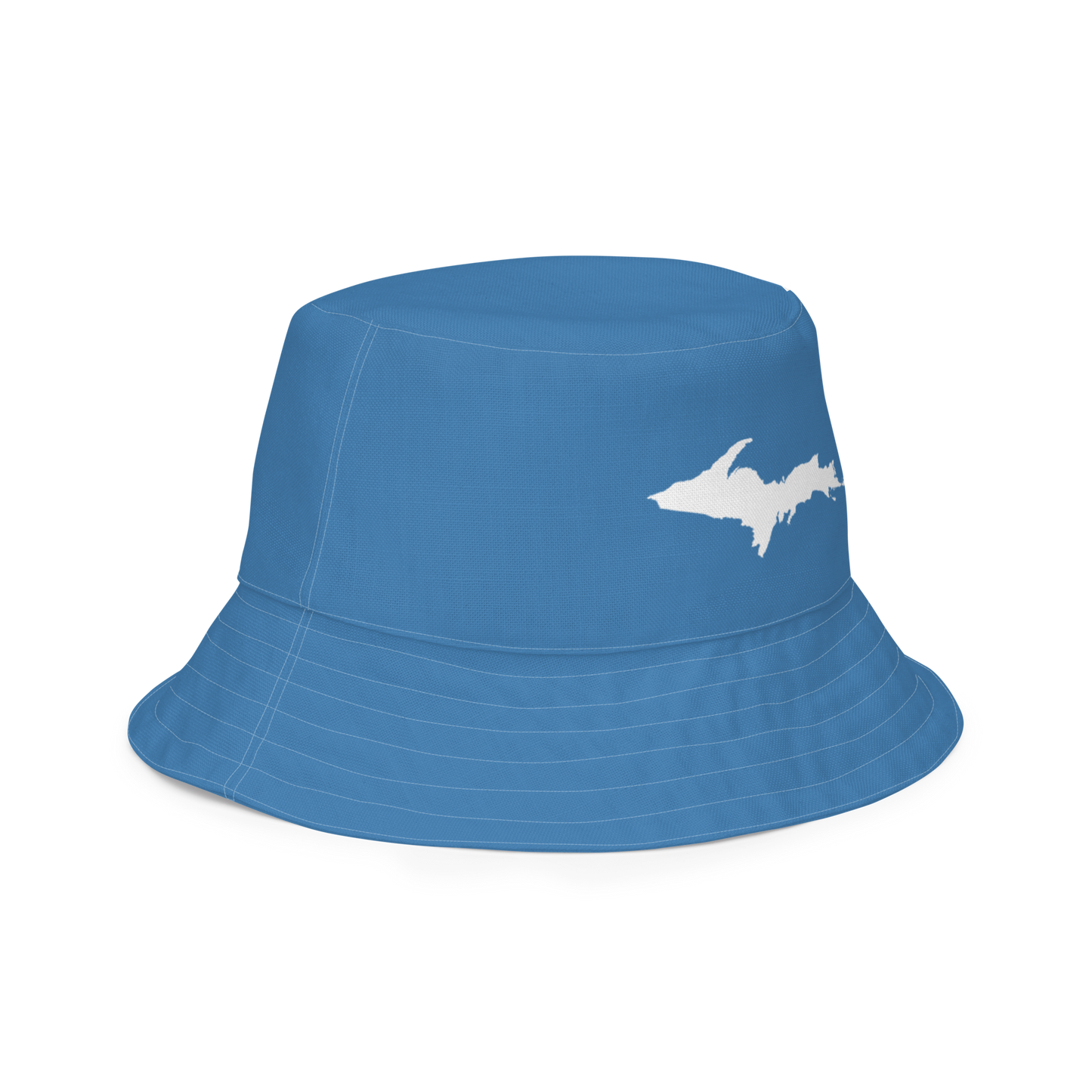 Michigan Upper Peninsula Bucket Hat (w/ UP Outline) | Reversible - Lake Superior Blue