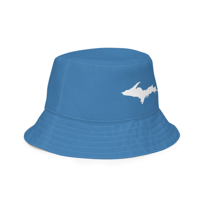 Michigan Upper Peninsula Bucket Hat (w/ UP Outline) | Reversible - Lake Superior Blue