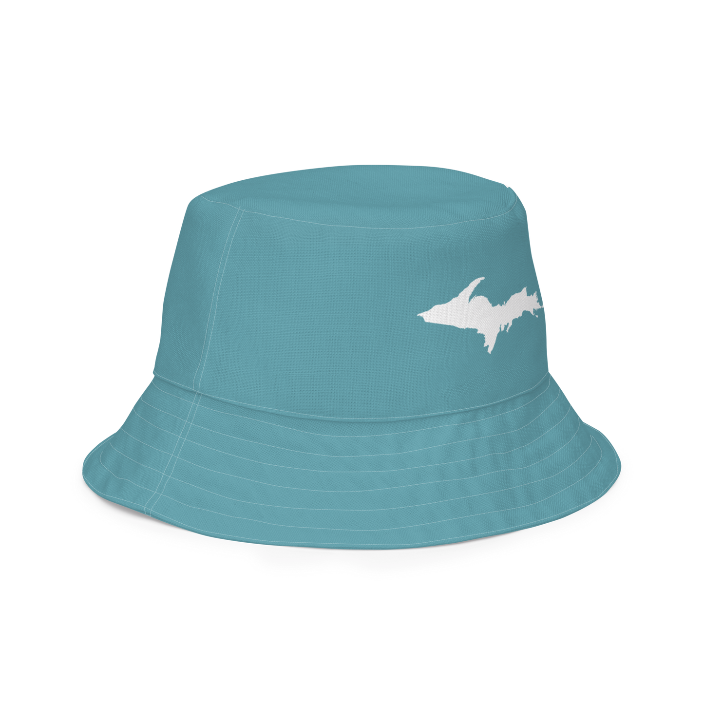 Michigan Upper Peninsula Bucket Hat (w/ UP Outline) | Reversible - Lake Huron Blue