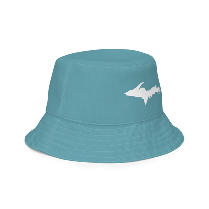 Michigan Upper Peninsula Bucket Hat (w/ UP Outline) | Reversible - Lake Huron Blue