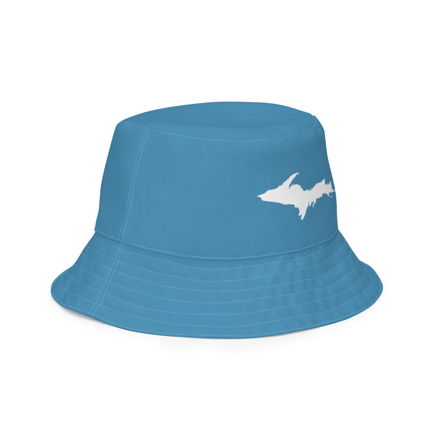 Michigan Upper Peninsula Bucket Hat (w/ UP Outline) | Reversible - Lake Michigan Blue