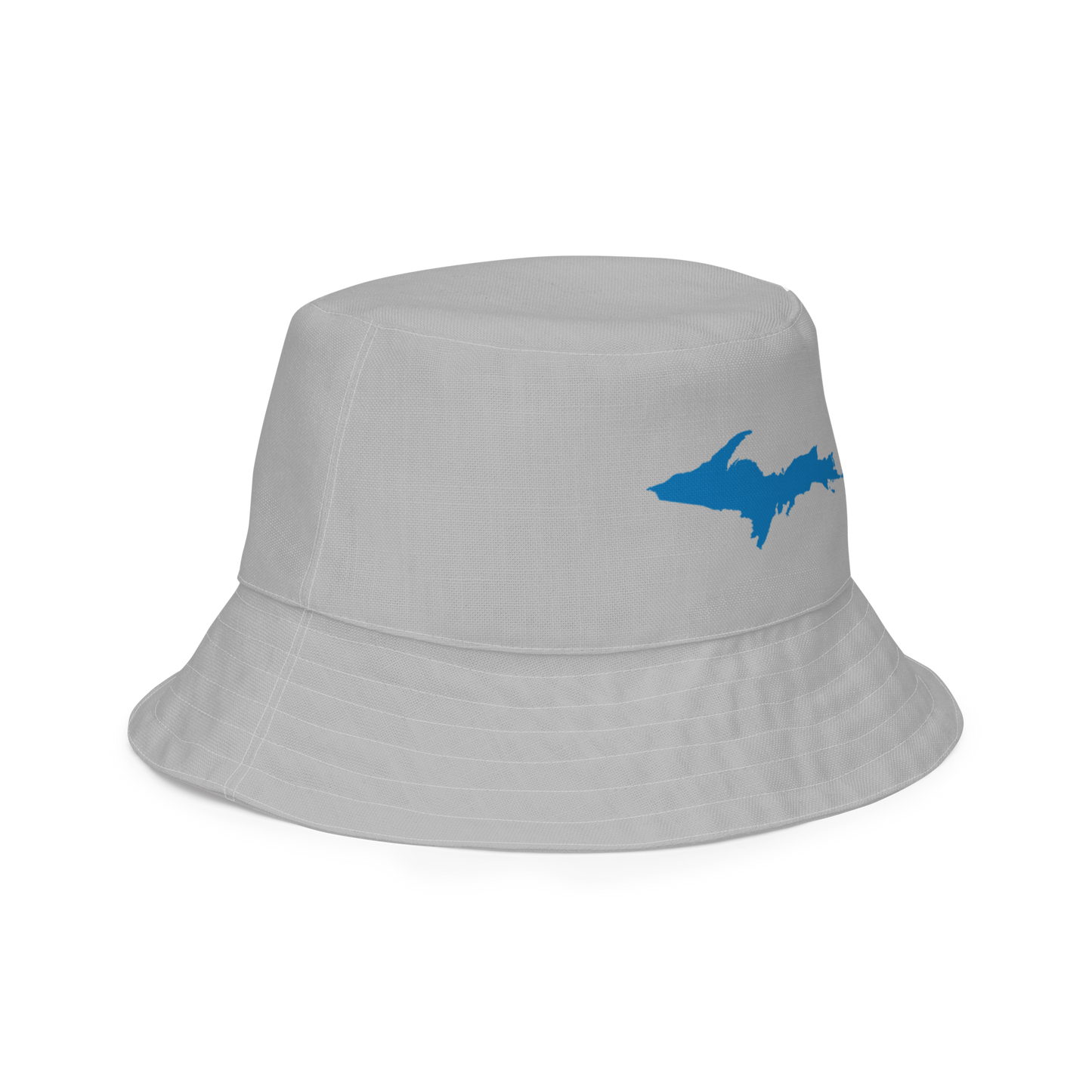 Michigan Upper Peninsula Bucket Hat (w/ Azure UP Outline) | Reversible - Silver