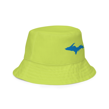 Michigan Upper Peninsula Bucket Hat (w/ Azure UP Outline) | Reversible - Gooseberry Green