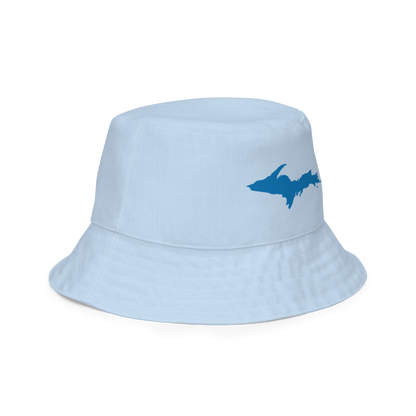 Michigan Upper Peninsula Bucket Hat (w/ Azure UP Outline) | Reversible - Light Blue