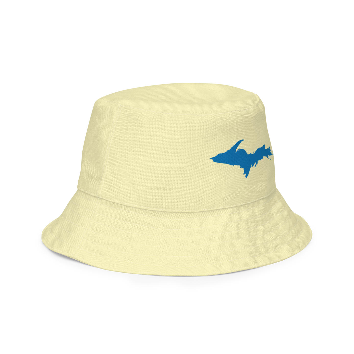 Michigan Upper Peninsula Bucket Hat (w/ Azure UP Outline) | Reversible - Canary Yellow