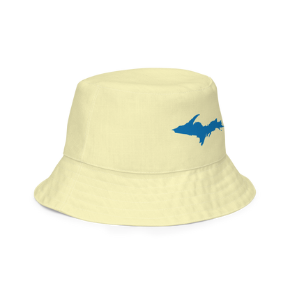 Michigan Upper Peninsula Bucket Hat (w/ Azure UP Outline) | Reversible - Canary Yellow