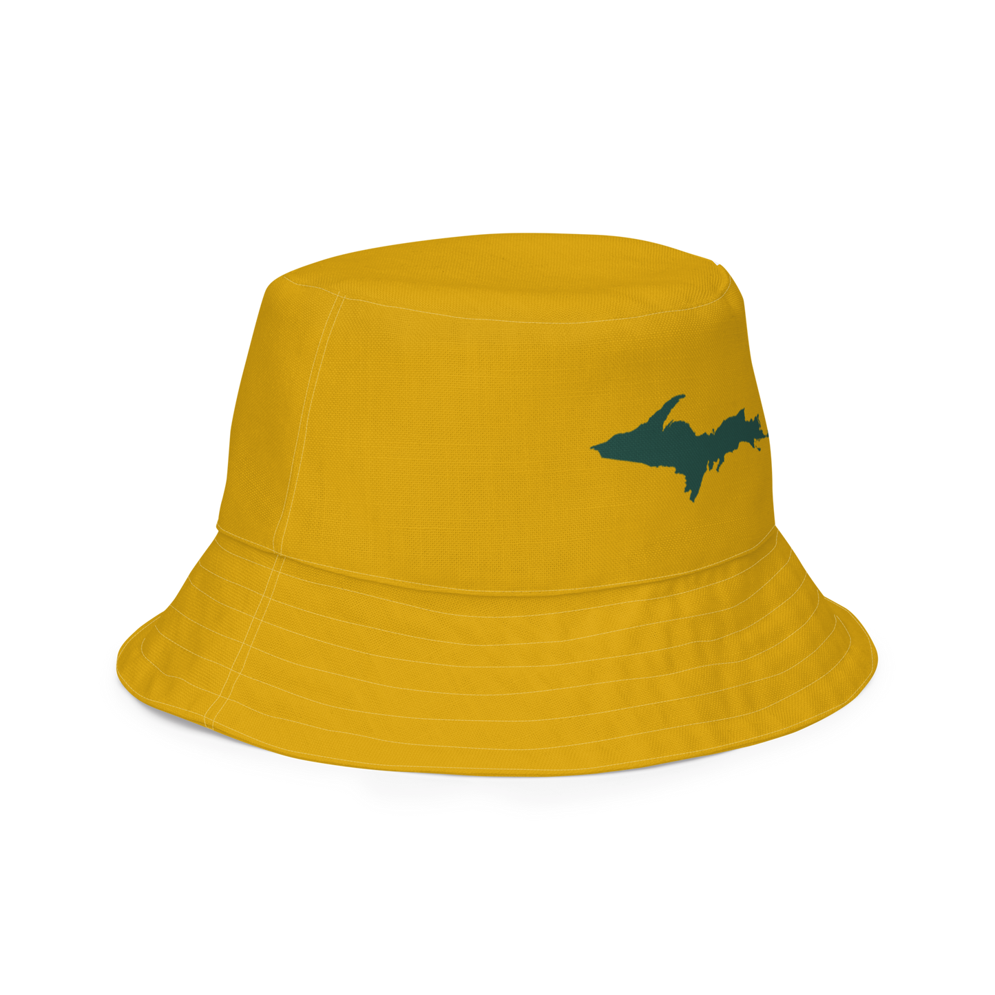 Michigan Upper Peninsula Bucket Hat (w/ Green UP Outline) | Reversible - Gold