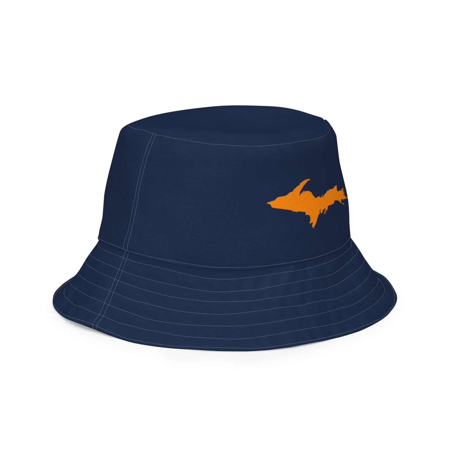 Michigan Upper Peninsula Bucket Hat (w/ Orange UP Outline) | Reversible - Navy