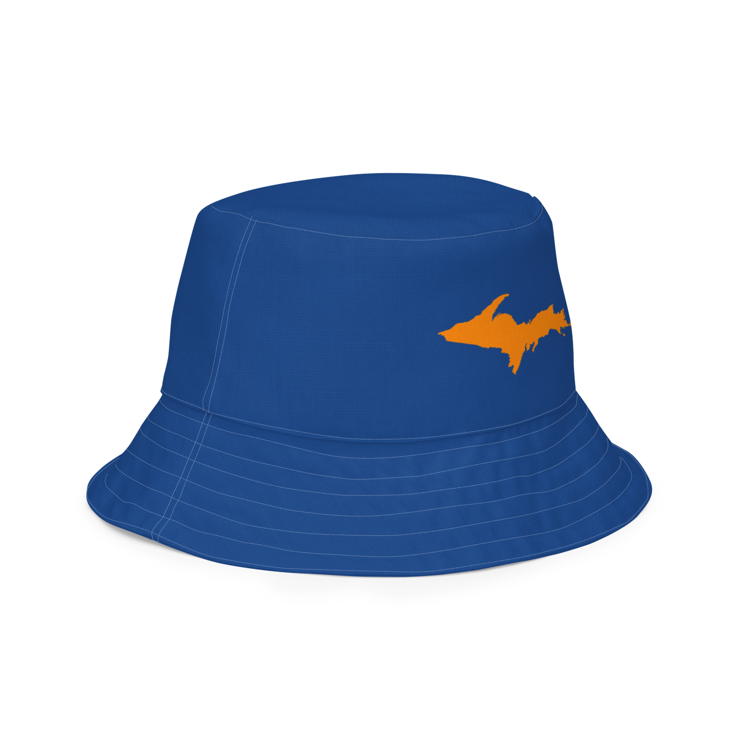 Michigan Upper Peninsula Bucket Hat (w/ Orange UP Outline) | Reversible - Dark Blue