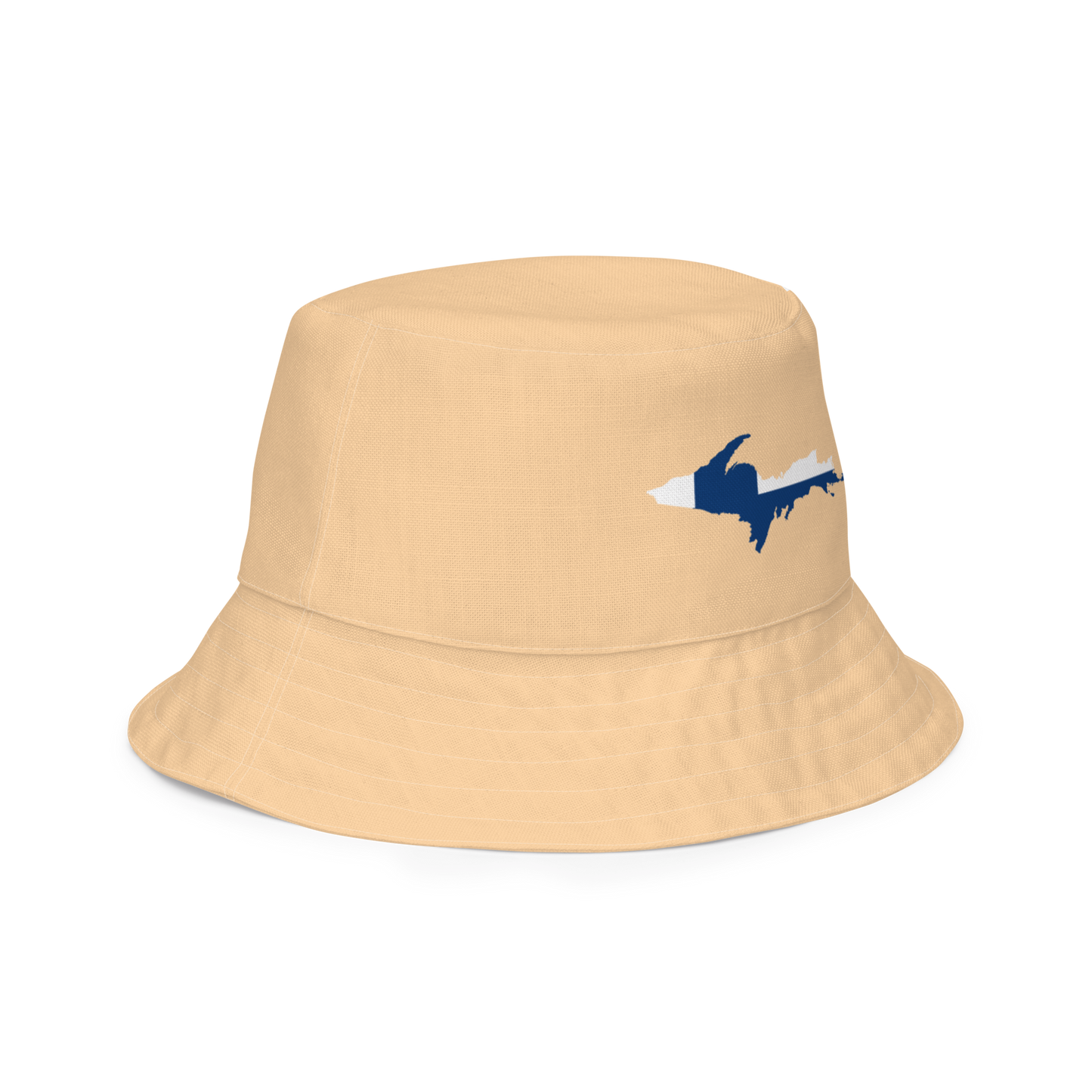 Michigan Upper Peninsula Bucket Hat (w/ UP Finland Flag) | Reversible - Pale Apricot