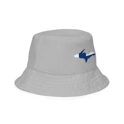 Michigan Upper Peninsula Bucket Hat (w/ UP Finland Flag) | Reversible - Silver