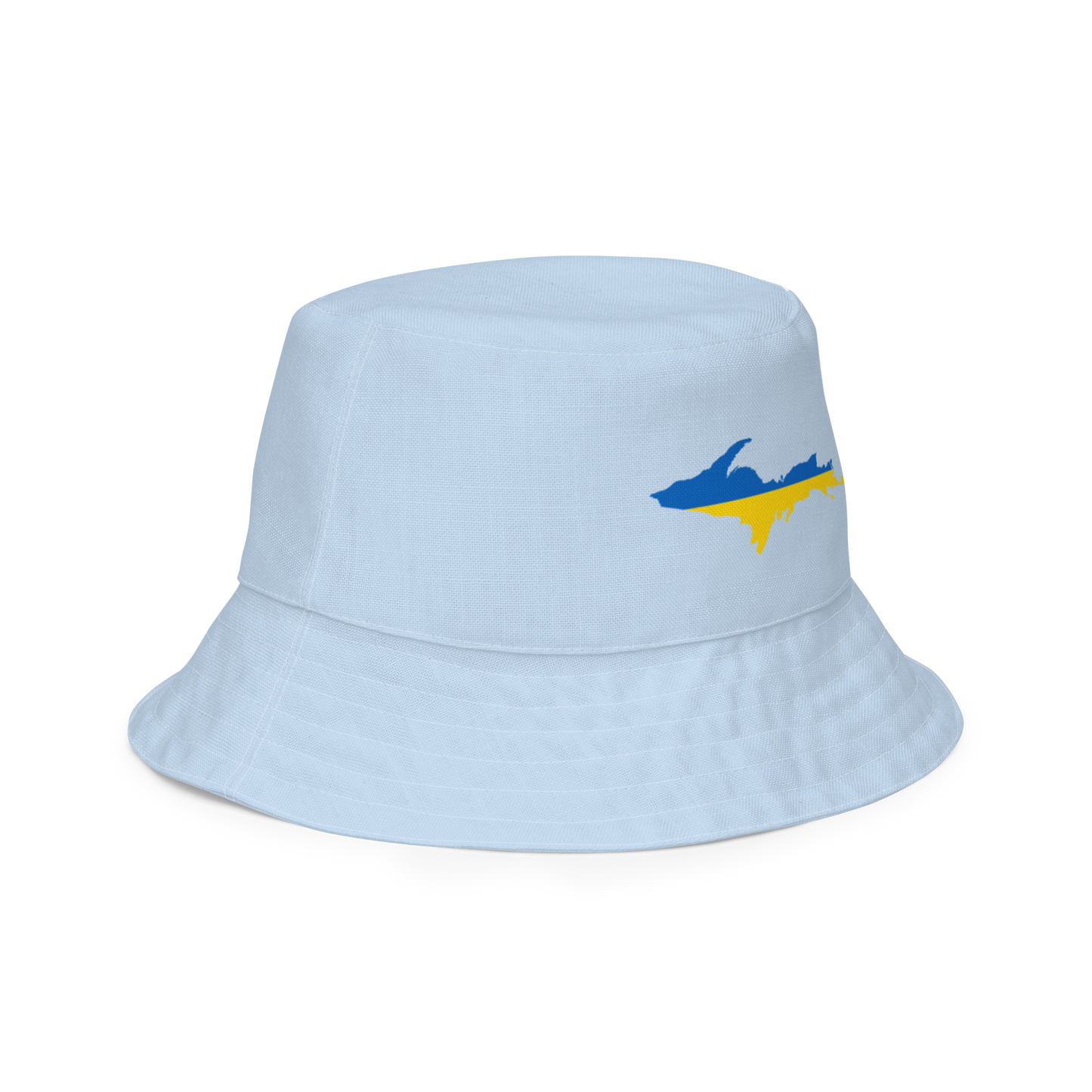 Michigan Upper Peninsula Bucket Hat (w/ UP Ukraine Flag) | Reversible - Light Blue