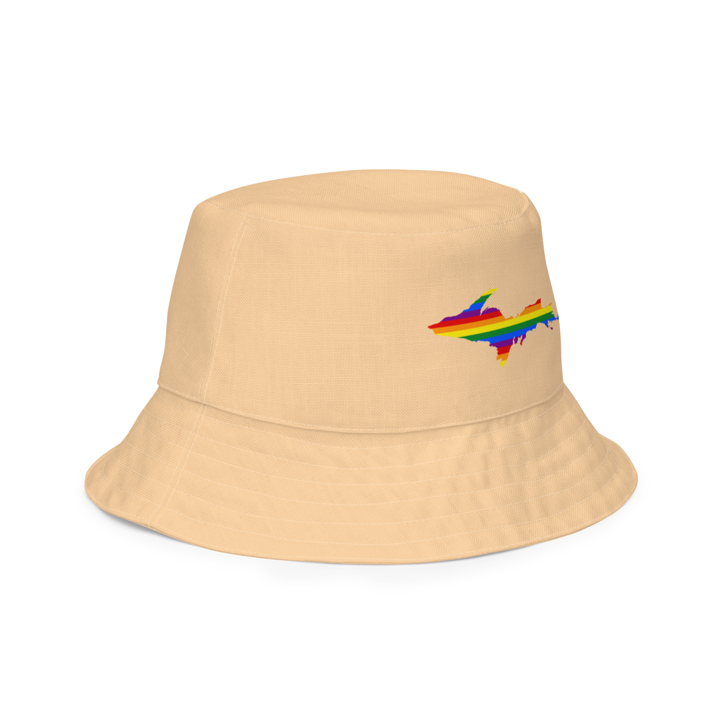 Michigan Upper Peninsula Bucket Hat (w/ UP Pride Flag) | Reversible - Pale Apricot