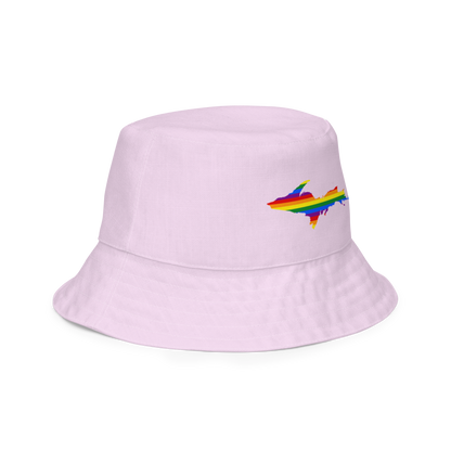 Michigan Upper Peninsula Bucket Hat (w/ UP Pride Flag) | Reversible - Pale Lavender