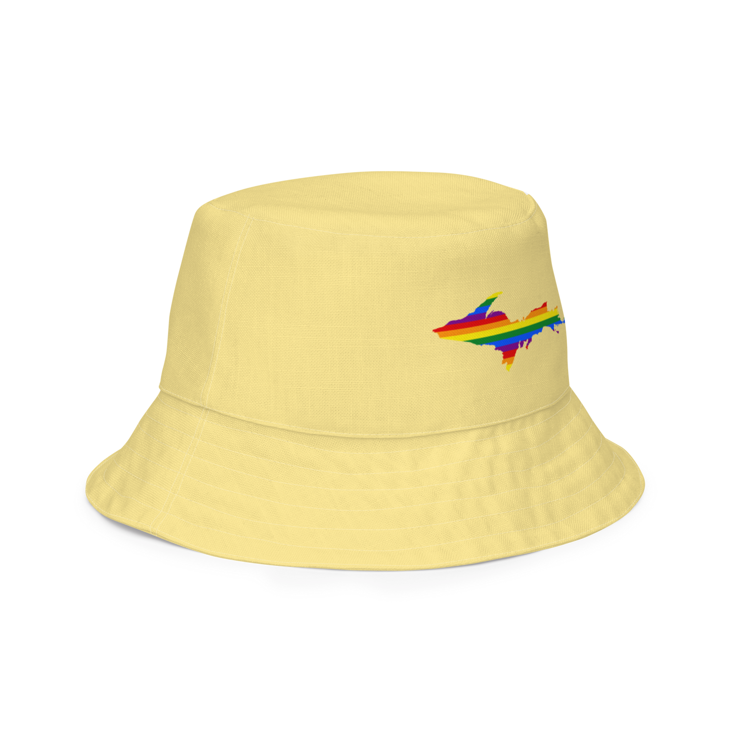 Michigan Upper Peninsula Bucket Hat (w/ UP Pride Flag) | Reversible - Cherry Yellow