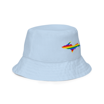 Michigan Upper Peninsula Bucket Hat (w/ UP Pride Flag) | Reversible - Light Blue