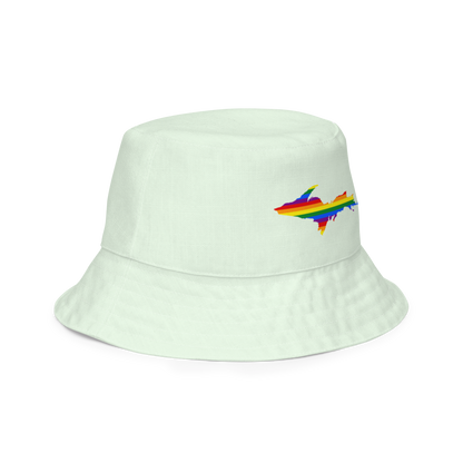 Michigan Upper Peninsula Bucket Hat (w/ UP Pride Flag) | Reversible - Dew Green