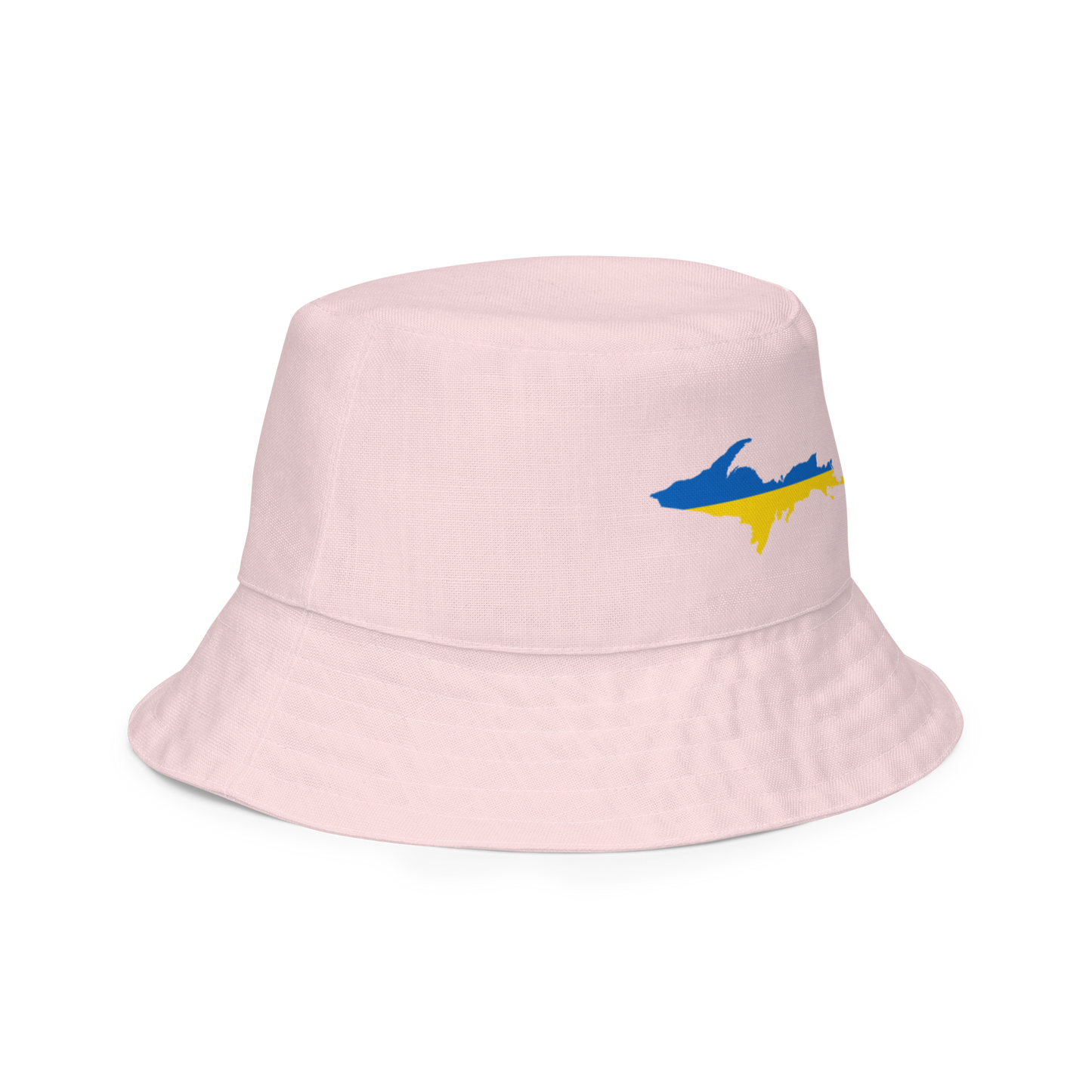 Michigan Upper Peninsula Bucket Hat (w/ UP Ukraine Flag) | Reversible - Pink