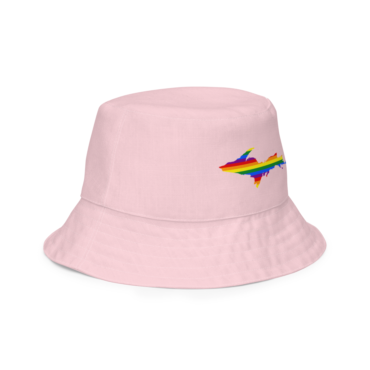 Michigan Upper Peninsula Bucket Hat (w/ UP Pride Flag) | Reversible - Pale Pink