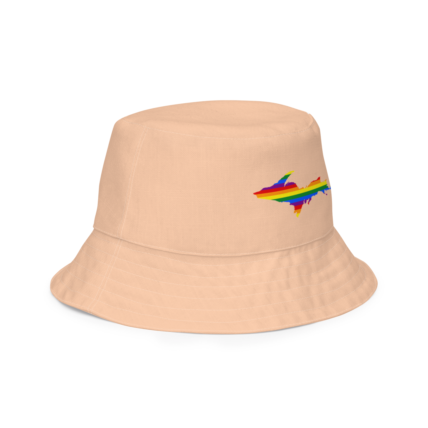 Michigan Upper Peninsula Bucket Hat (w/ UP Pride Flag) | Reversible - Peach Color