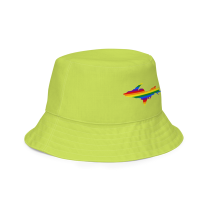 Michigan Upper Peninsula Bucket Hat (w/ UP Pride Flag) | Reversible - Gooseberry Green