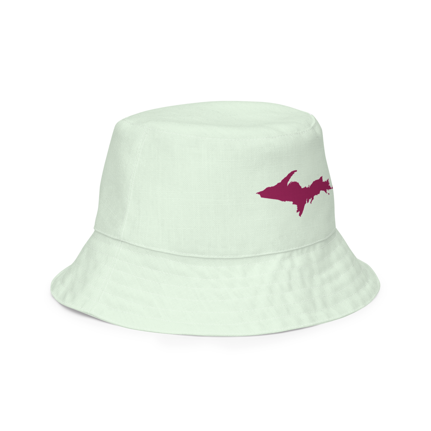 Michigan Upper Peninsula Bucket Hat (w/ Ruby Red UP Outline) | Reversible - Dew Green