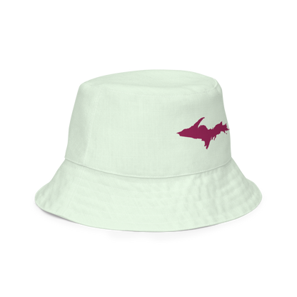 Michigan Upper Peninsula Bucket Hat (w/ Ruby Red UP Outline) | Reversible - Dew Green