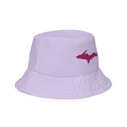 Michigan Upper Peninsula Bucket Hat (w/ Ruby Red UP Outline) | Reversible - Lavender