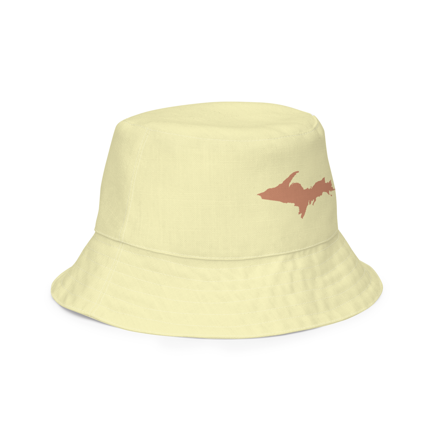 Michigan Upper Peninsula Bucket Hat (w/ Copper UP Outline) | Reversible - Canary Yellow