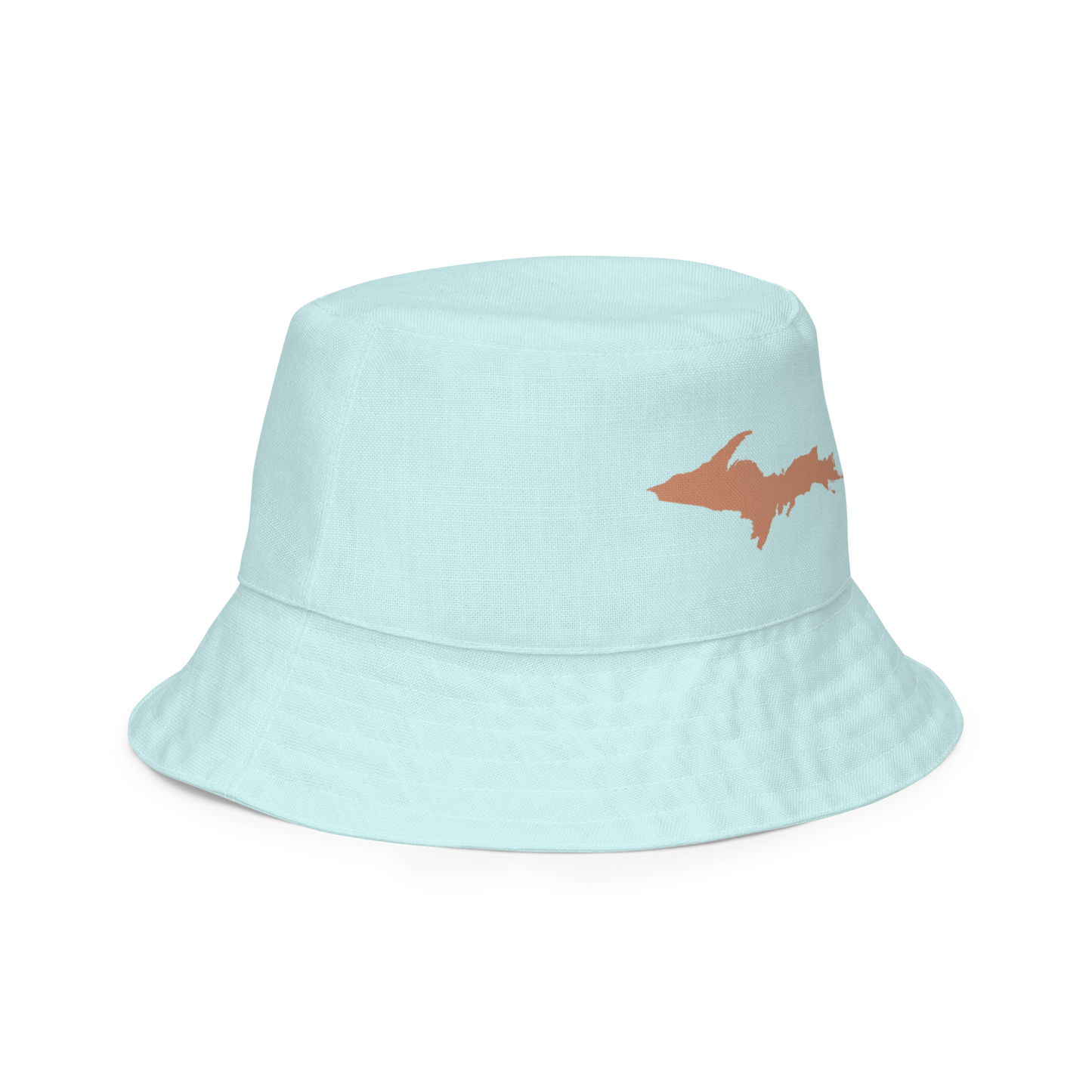 Michigan Upper Peninsula Bucket Hat (w/ Copper UP Outline) | Reversible - Cyan