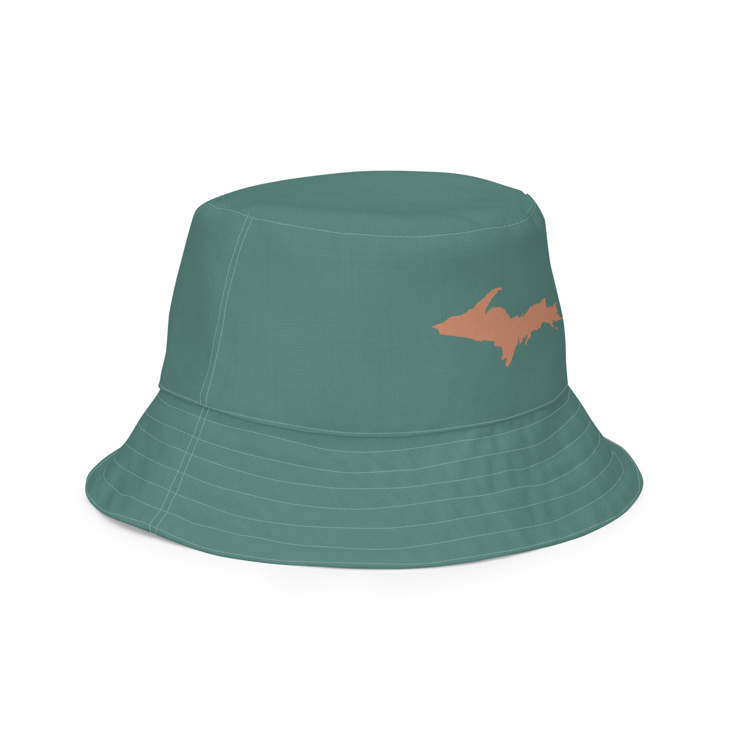 Michigan Upper Peninsula Bucket Hat (w/ Copper UP Outline) | Reversible - Copper Green