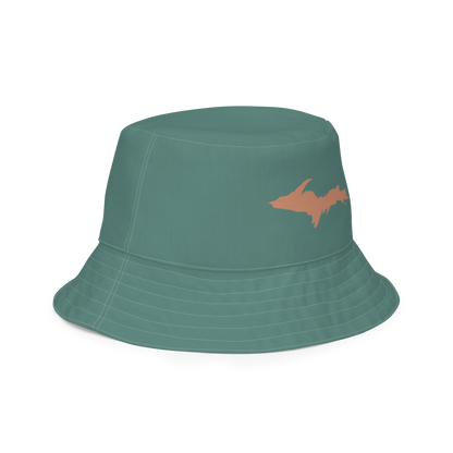 Michigan Upper Peninsula Bucket Hat (w/ Copper UP Outline) | Reversible - Copper Green