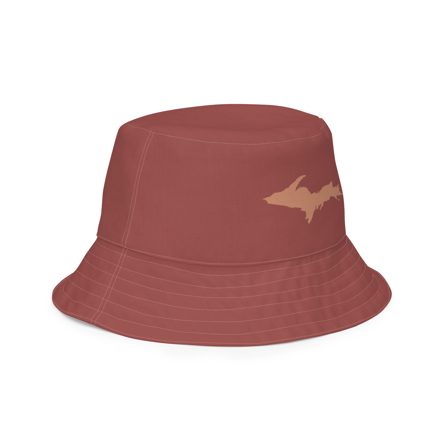 Michigan Upper Peninsula Bucket Hat (w/ Copper UP Outline) | Reversible - Ore Dock Red