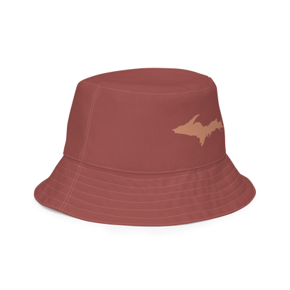 Michigan Upper Peninsula Bucket Hat (w/ Copper UP Outline) | Reversible - Ore Dock Red