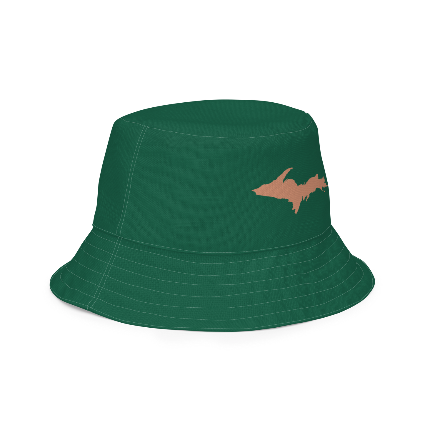 Michigan Upper Peninsula Bucket Hat (w/ Copper UP Outline) | Reversible - Superior Green