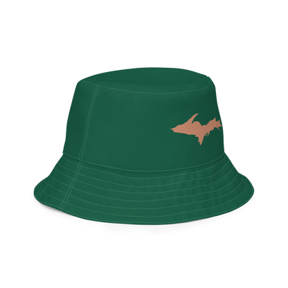 Michigan Upper Peninsula Bucket Hat (w/ Copper UP Outline) | Reversible - Superior Green