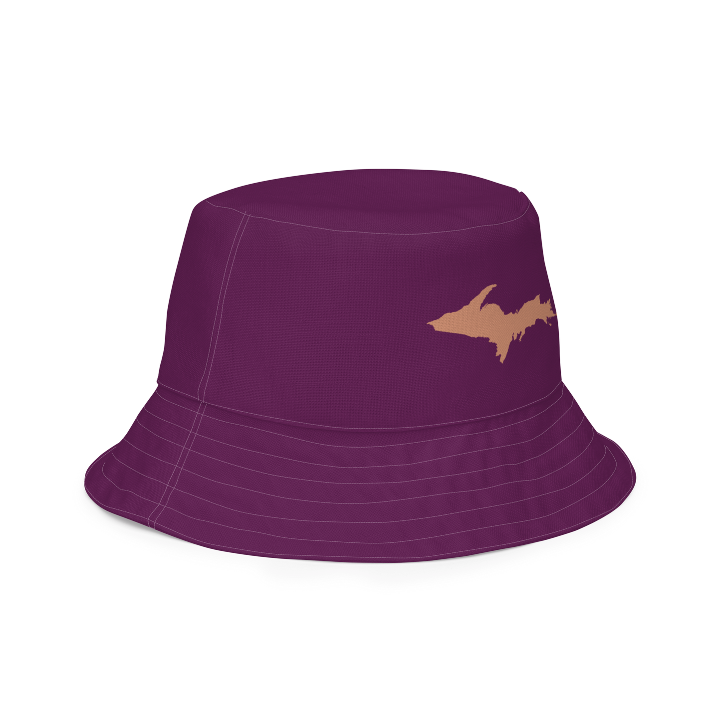 Michigan Upper Peninsula Bucket Hat (w/ Copper UP Outline) | Reversible - Tyrian Purple