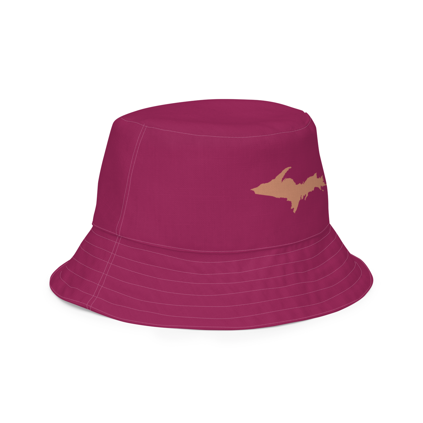 Michigan Upper Peninsula Bucket Hat (w/ Copper UP Outline) | Reversible - Ruby Red