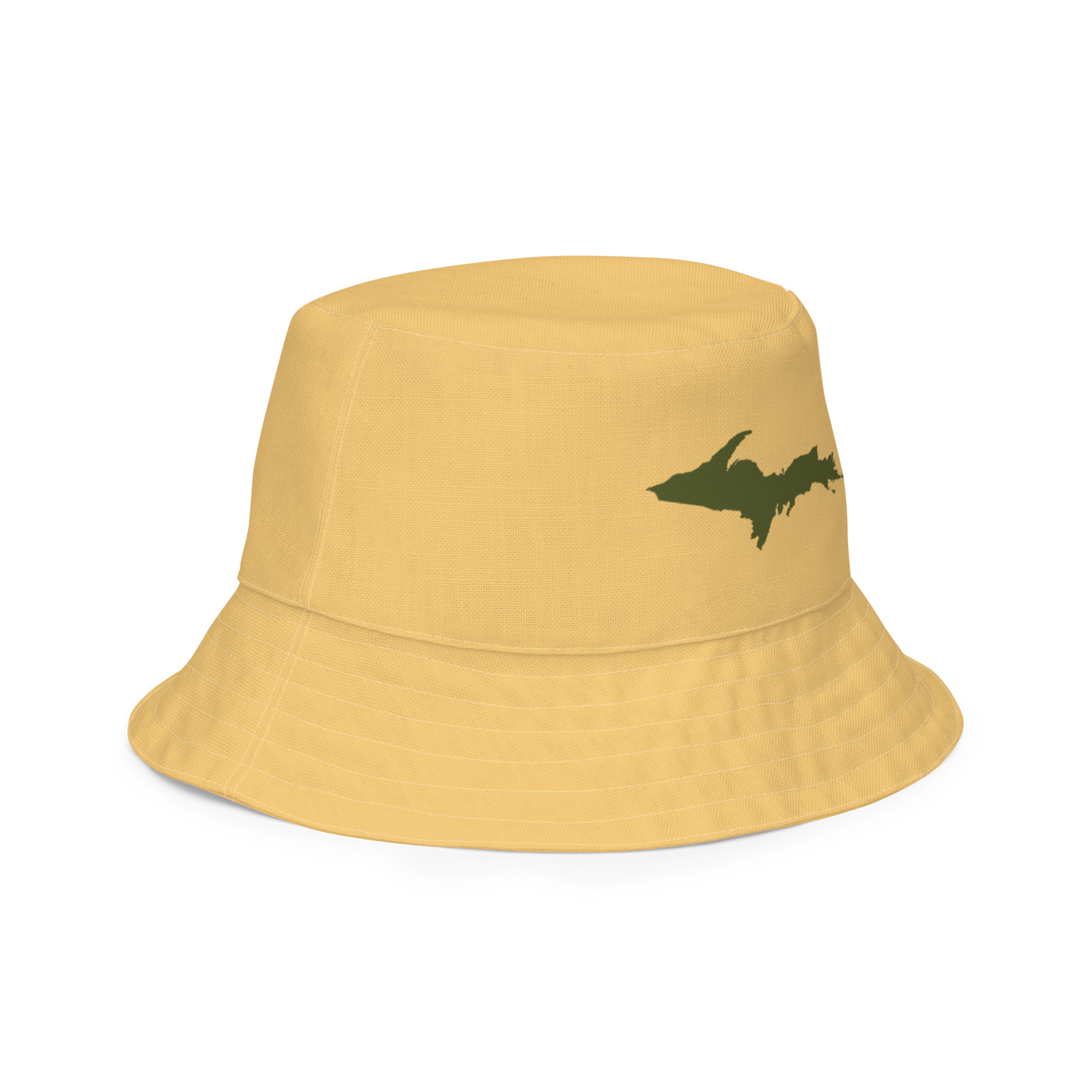 Michigan Upper Peninsula Bucket Hat (w/ Army Green UP Outline) | Reversible - Citrine