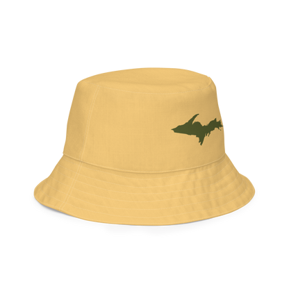 Michigan Upper Peninsula Bucket Hat (w/ Army Green UP Outline) | Reversible - Citrine