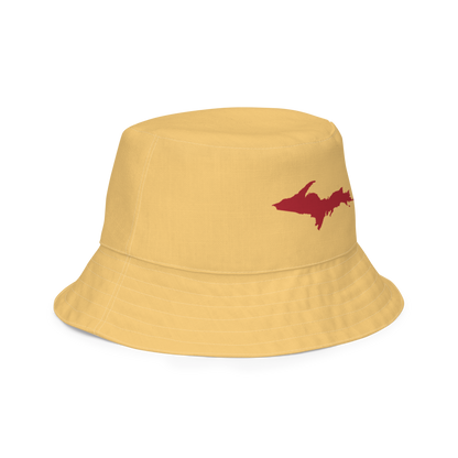 Michigan Upper Peninsula Bucket Hat (w/ Thimbleberry Red UP Outline) | Reversible - Citrine