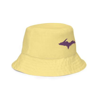 Michigan Upper Peninsula Bucket Hat (w/ Plum UP Outline) | Reversible - Cherry Yellow