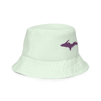 Michigan Upper Peninsula Bucket Hat (w/ Plum UP Outline) | Reversible - Dew Green